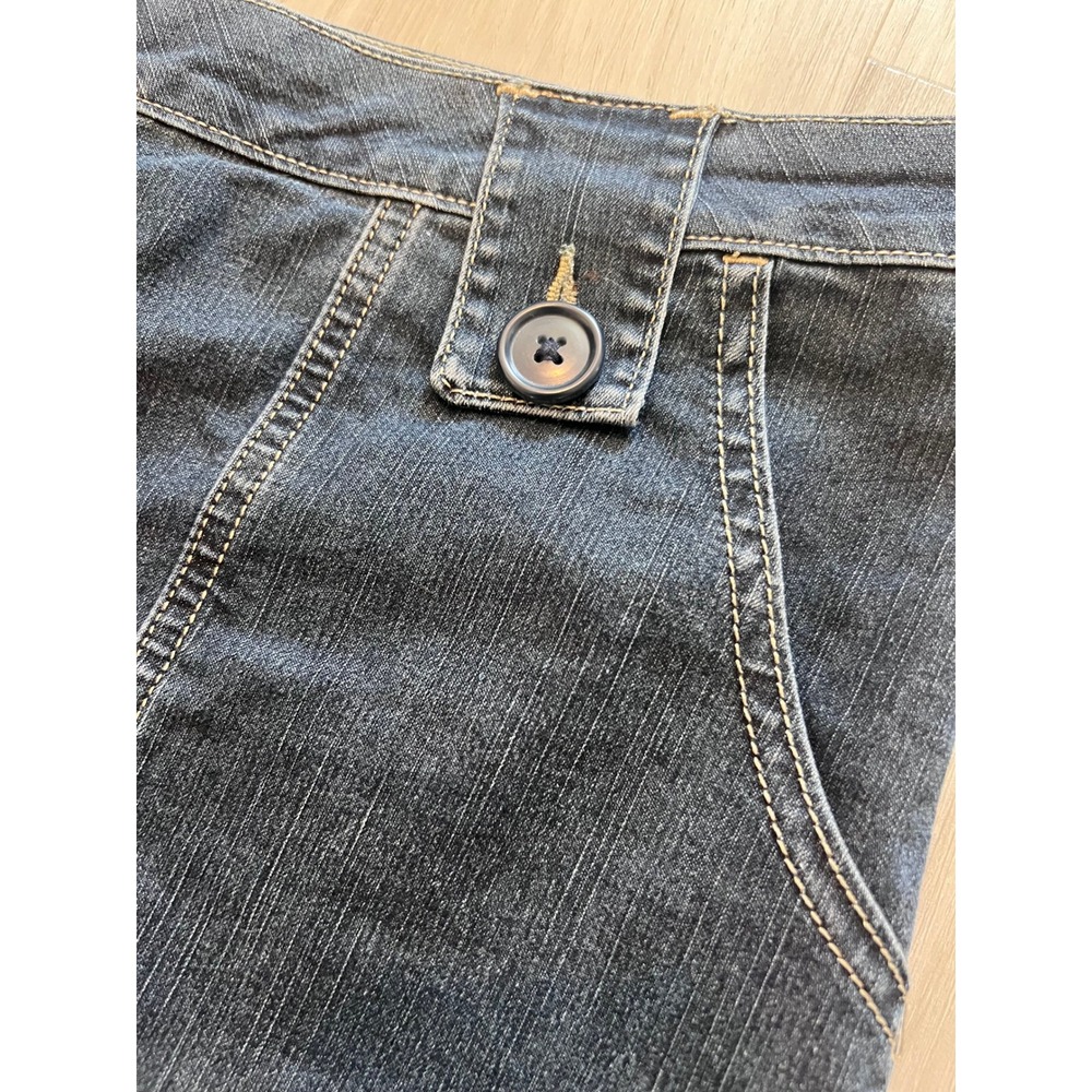 Vintage y2k Xhilaration Stretch Dark Wash Denim Button Fly Shorts Womens 15 - Picture 13 of 14